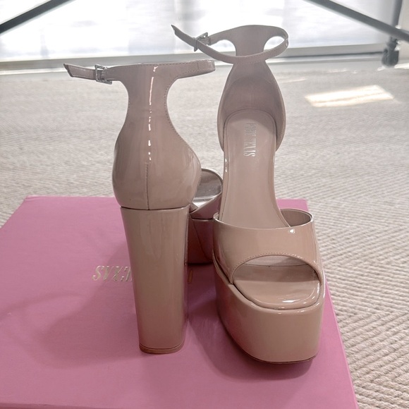 Paris Texas nude patent block high heels 9 - Picture 3 of 12